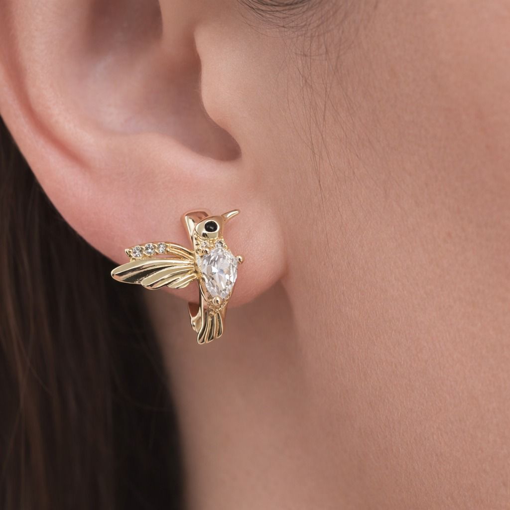 Aretes Huggie de Colibri