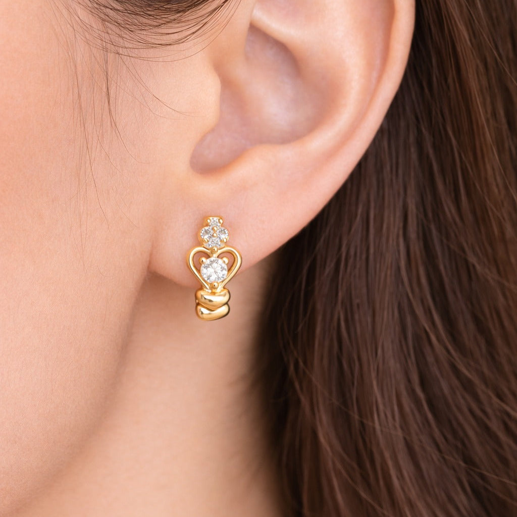 Aretes Huggies de Corazón