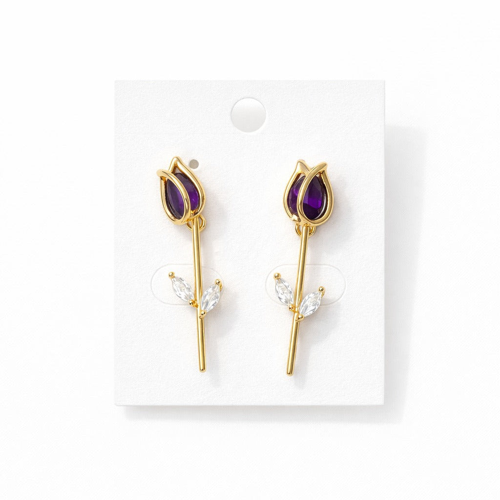 Aretes Tulipán en Oro Laminado