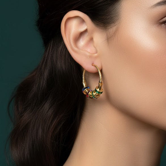 Arracadas con Charms de Cristales Multicolor Estilo "Full Color"