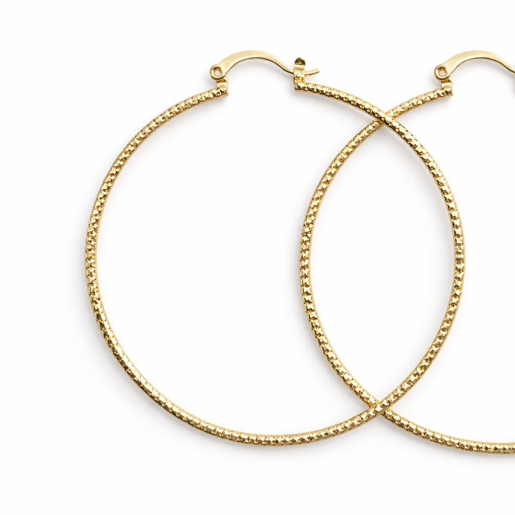 Arracadas de Oro Laminado 18K con Acabado Diamantado