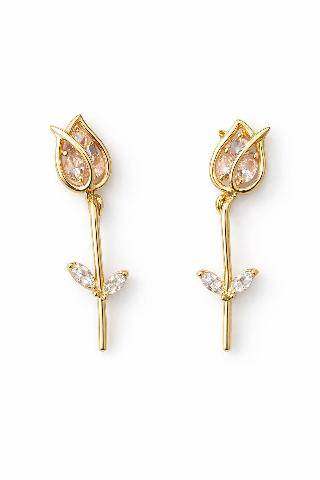 Aretes Tulipán en Oro Laminado